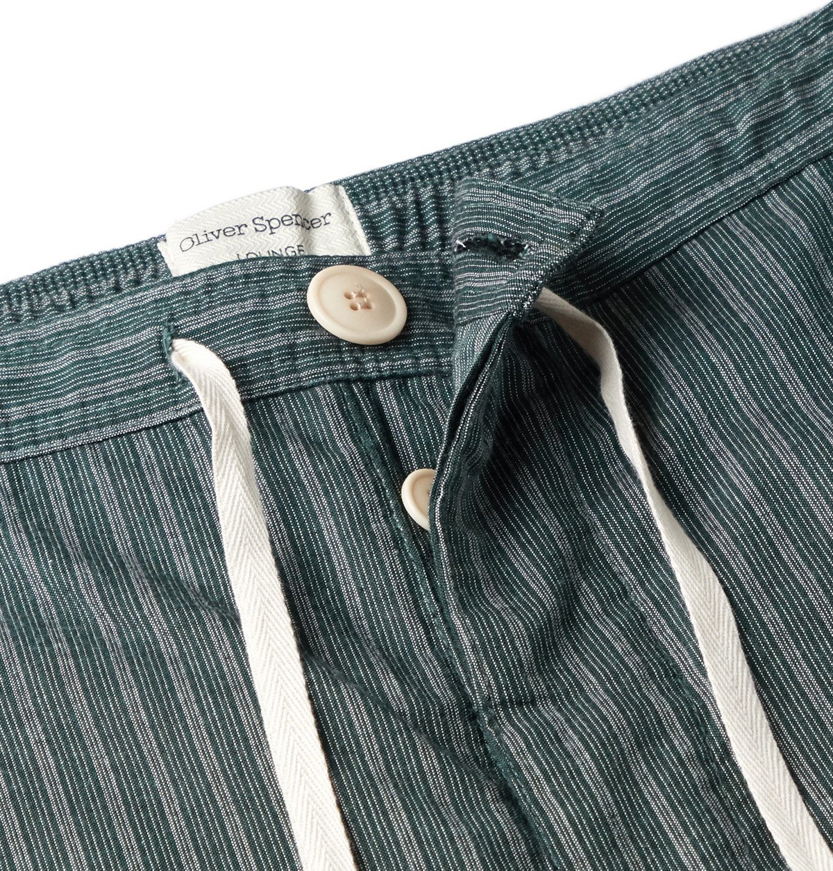 Oliver Spencer Loungewear - Townsend Striped Organic Cotton Pyjama Shorts - Green