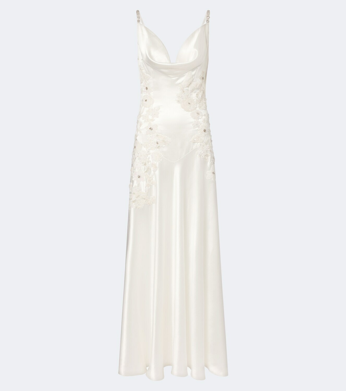 Là Fuori Embellished embroidered silk gown