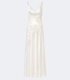 Là Fuori Embellished embroidered silk gown