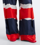 Loewe Printed silk twill wide-leg pants