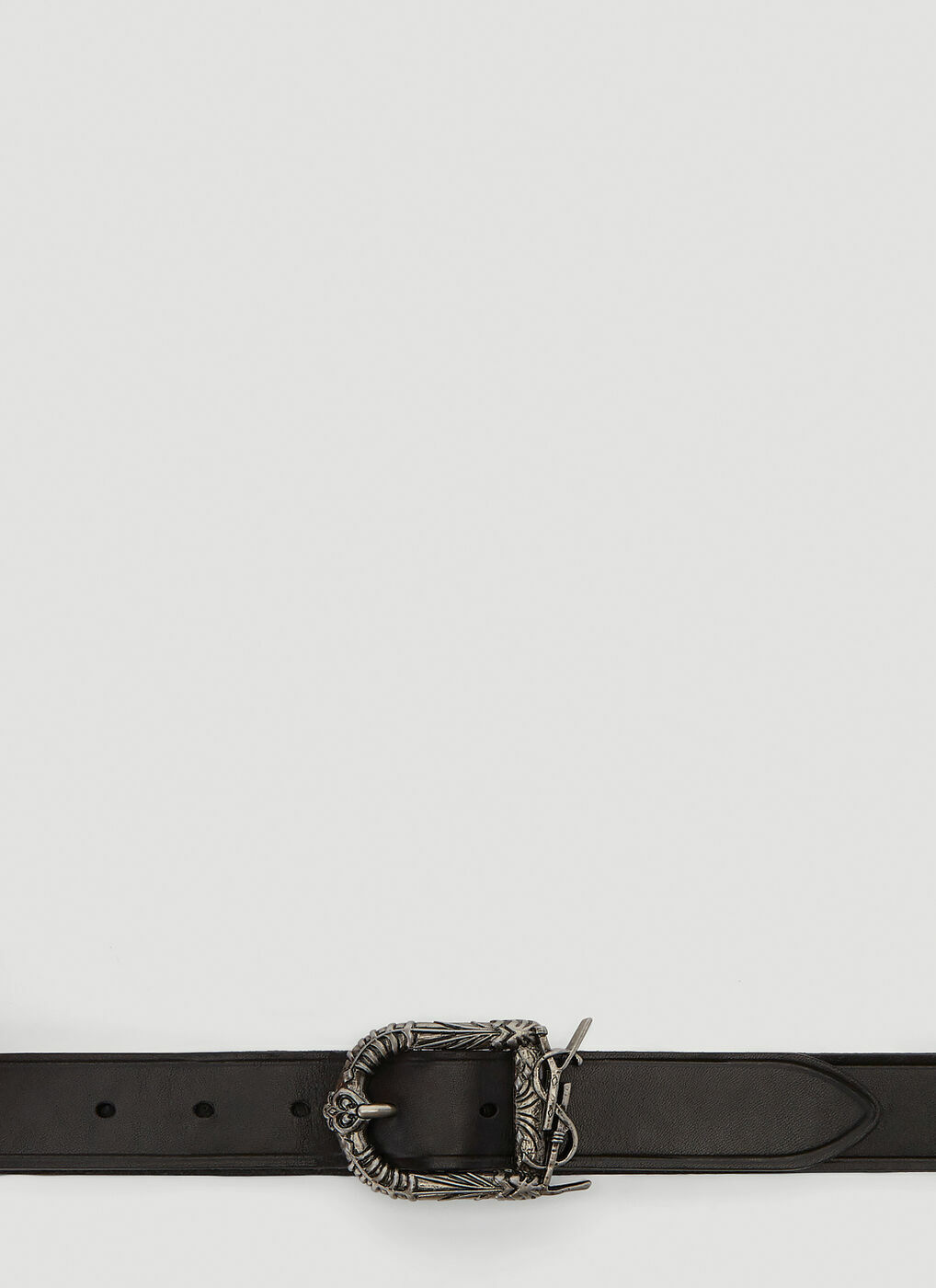 Saint Laurent Monogram Belt in Smooth Leather - Black - Belts