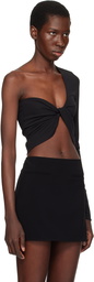 Courrèges Black Twist Asymmetrical Cropped Top