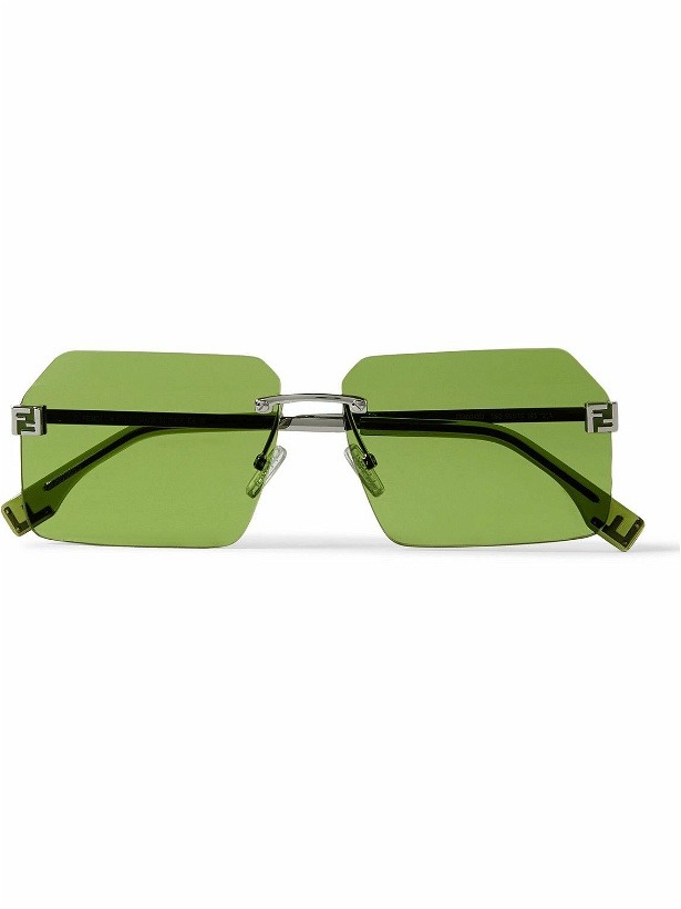 Photo: Fendi - Rimless Square-Frame Silver-Tone Sunglasses