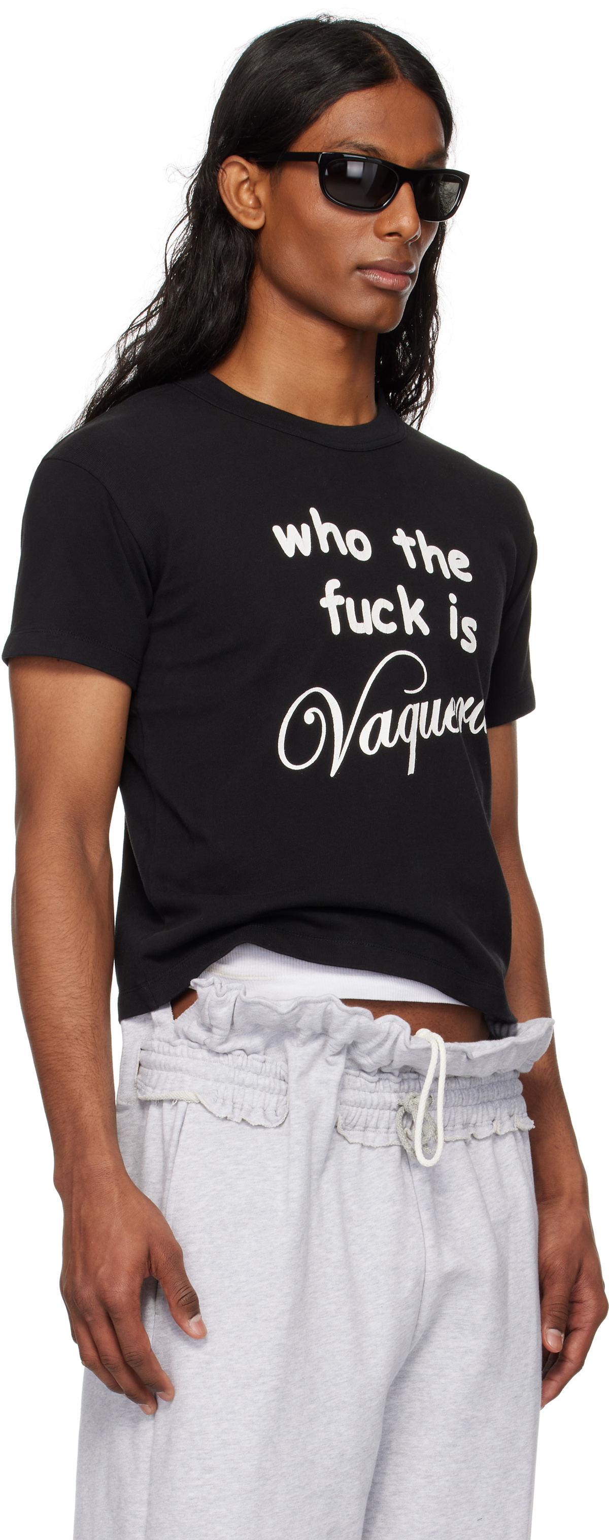 VAQUERA 25SS who tf Tシャツ VAQUERA Black 'Who TF' T-shirt Vaquera