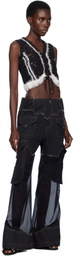 Andersson Bell Black Western Lace-Up Knit Vest