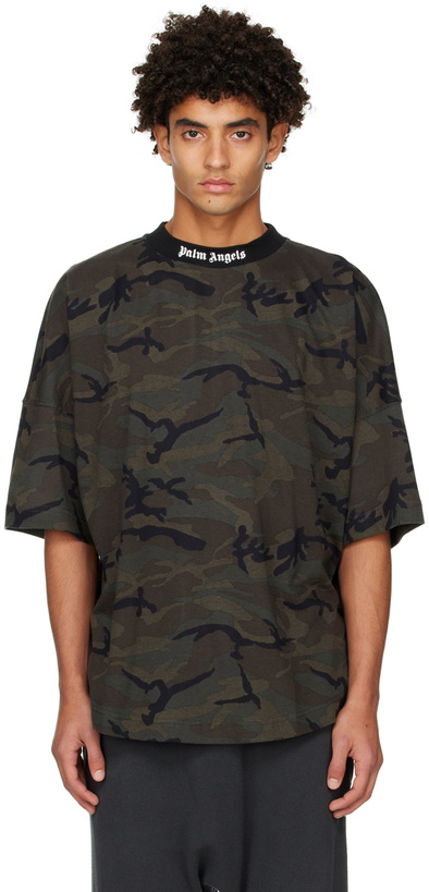 Photo: Palm Angels Khaki Camo Classic T-Shirt