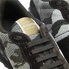 Valentino Men's Knit Rockrunner Sneakers in Black/Stone