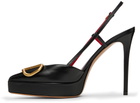 Valentino Garavani Black VLogo Slingback Platform Heels