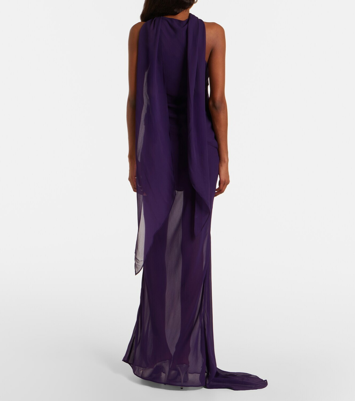 De La Vali Diosa georgette maxi skirt