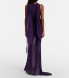 De La Vali Diosa georgette maxi skirt