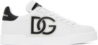 Dolce & Gabbana White & Black Portofino Low Sneakers