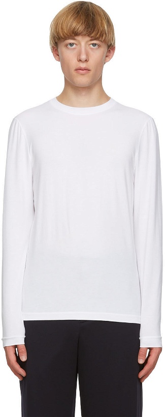 Photo: Giorgio Armani White Jersey Long Sleeve T-Shirt