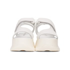 Joshua Sanders White Leather Spice Wedge Sandals