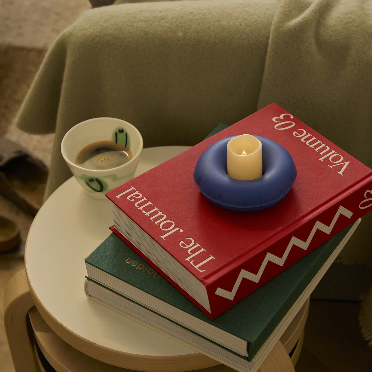 Home Studyo Moby Tealight Holder in Indigo Blue 