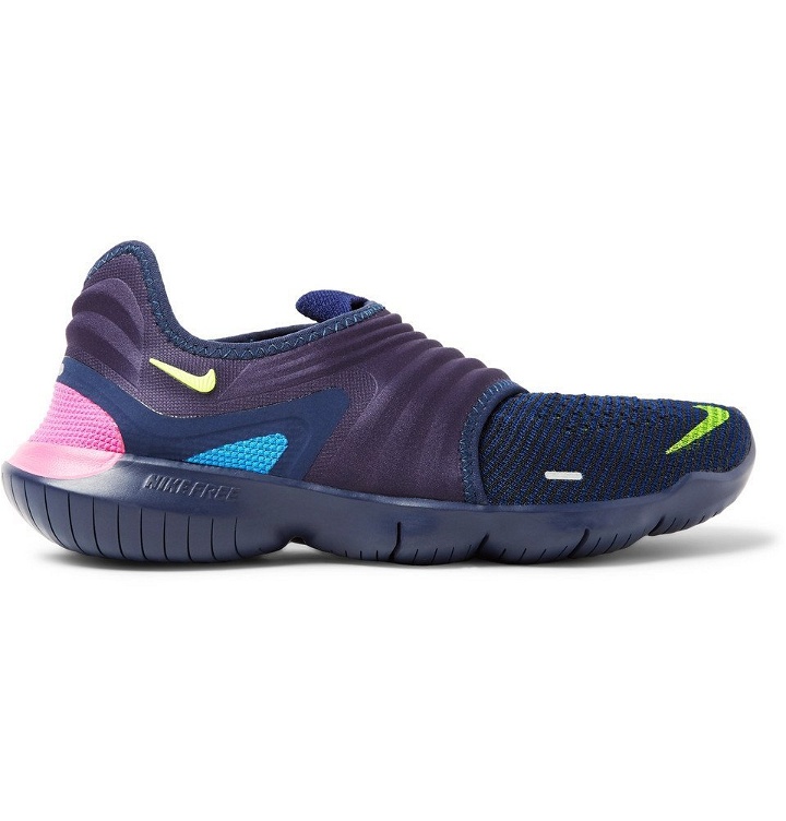 Photo: Nike Running - Free RN 3.0 Flyknit and Neoprene Slip-On Sneakers - Midnight blue