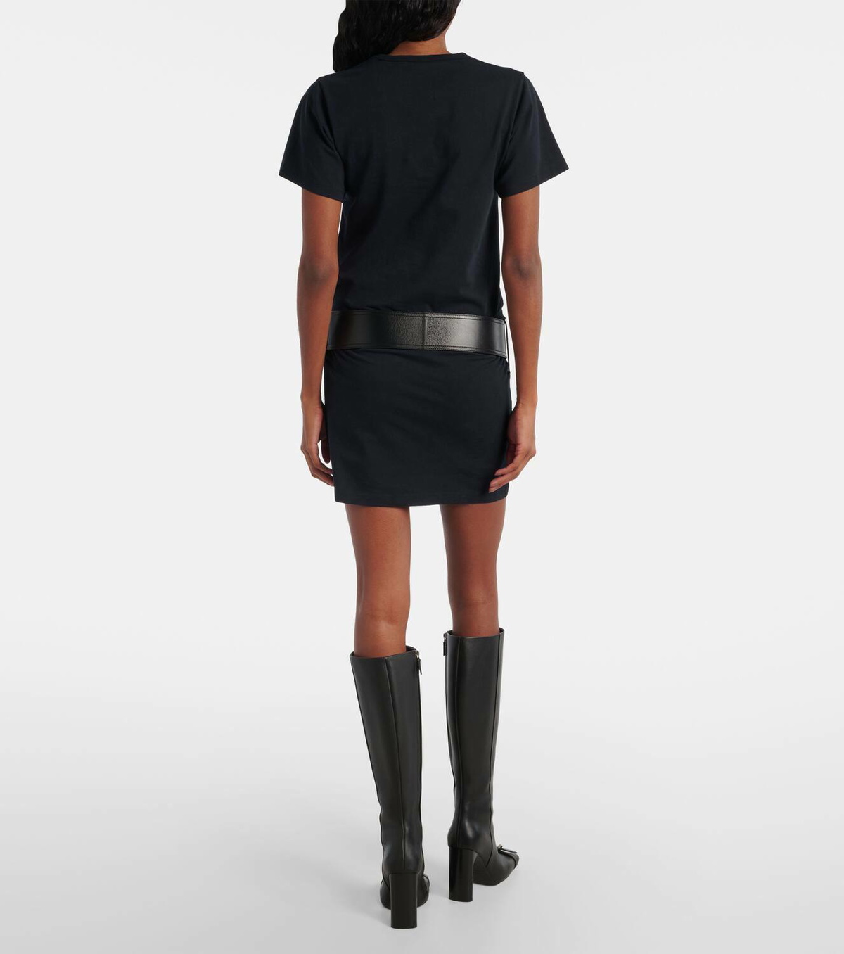 Balenciaga Belted cotton-blend jersey minidress