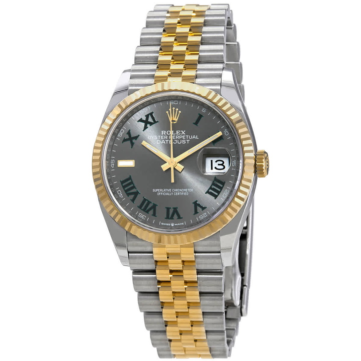 Photo: Rolex Datejust 36 Automatic Chronometer Grey Dial Watch 126233GYRJ