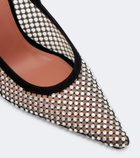 Amina Muaddi Felicia embellished mesh slingback pumps