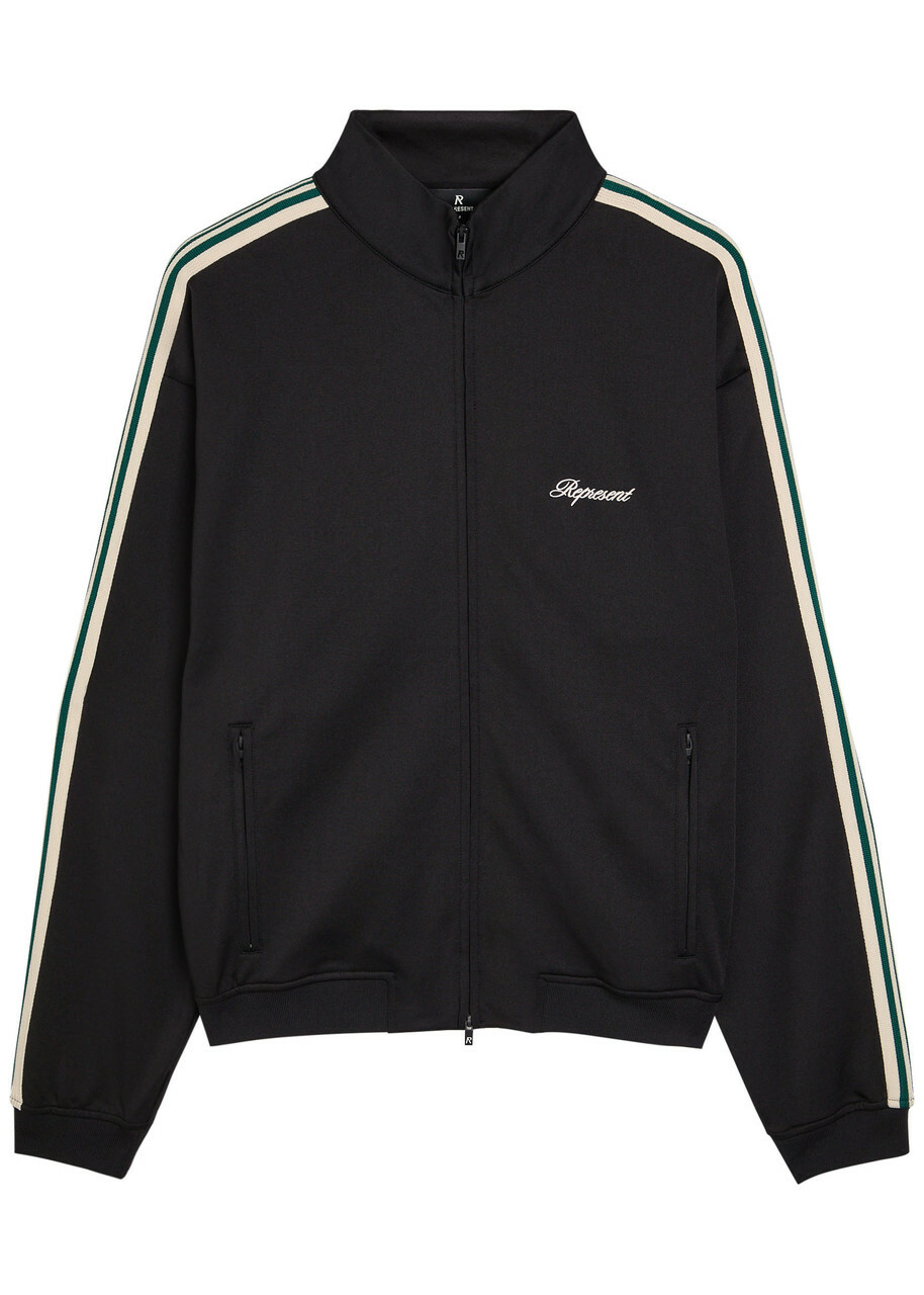 Represent Taped Logo-embroidered Jersey Track Jacket Black