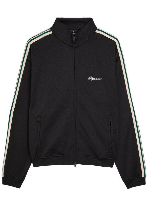 Photo: Represent Taped Logo-embroidered Jersey Track Jacket Black