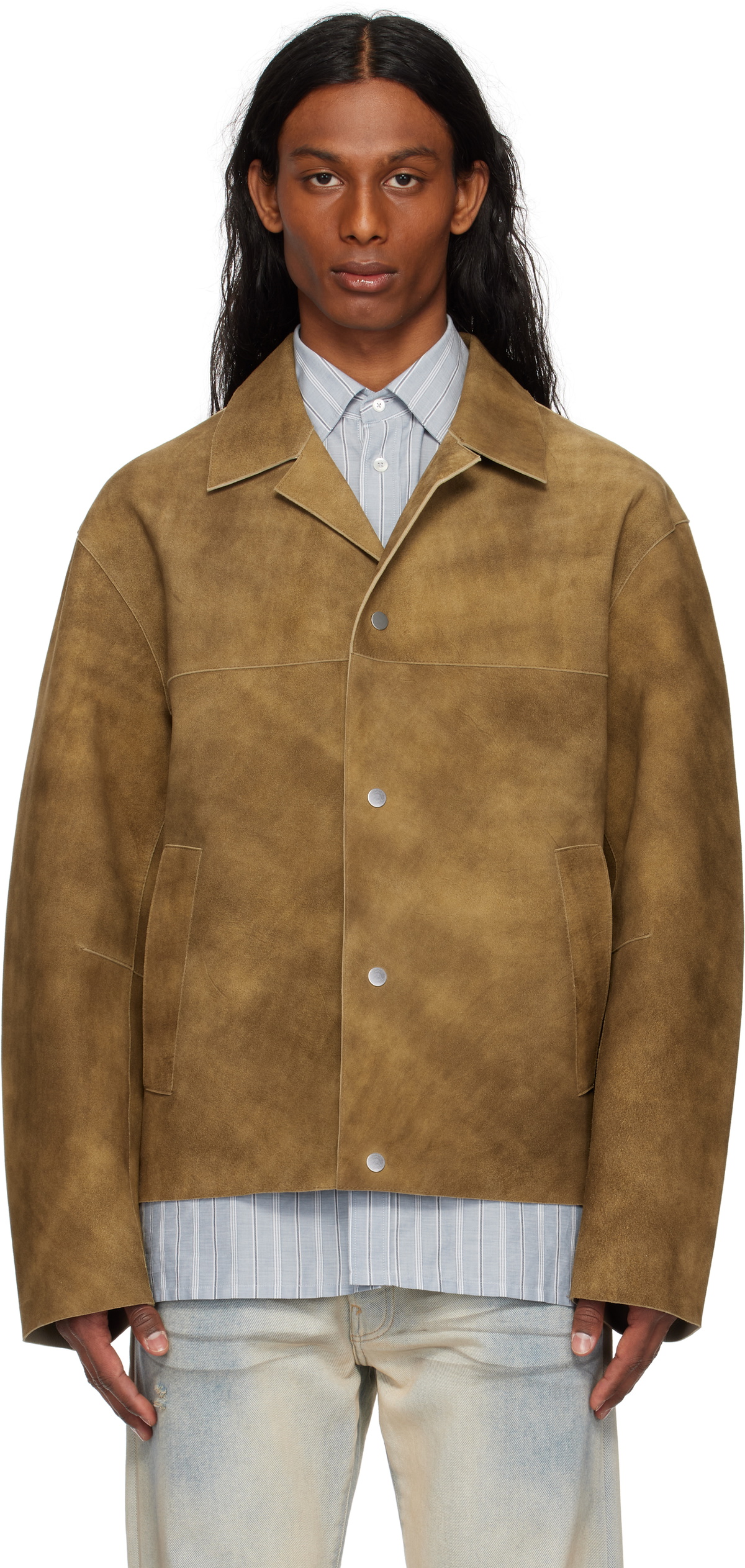HOPE Tan Boxy Suede Jacket HOPE