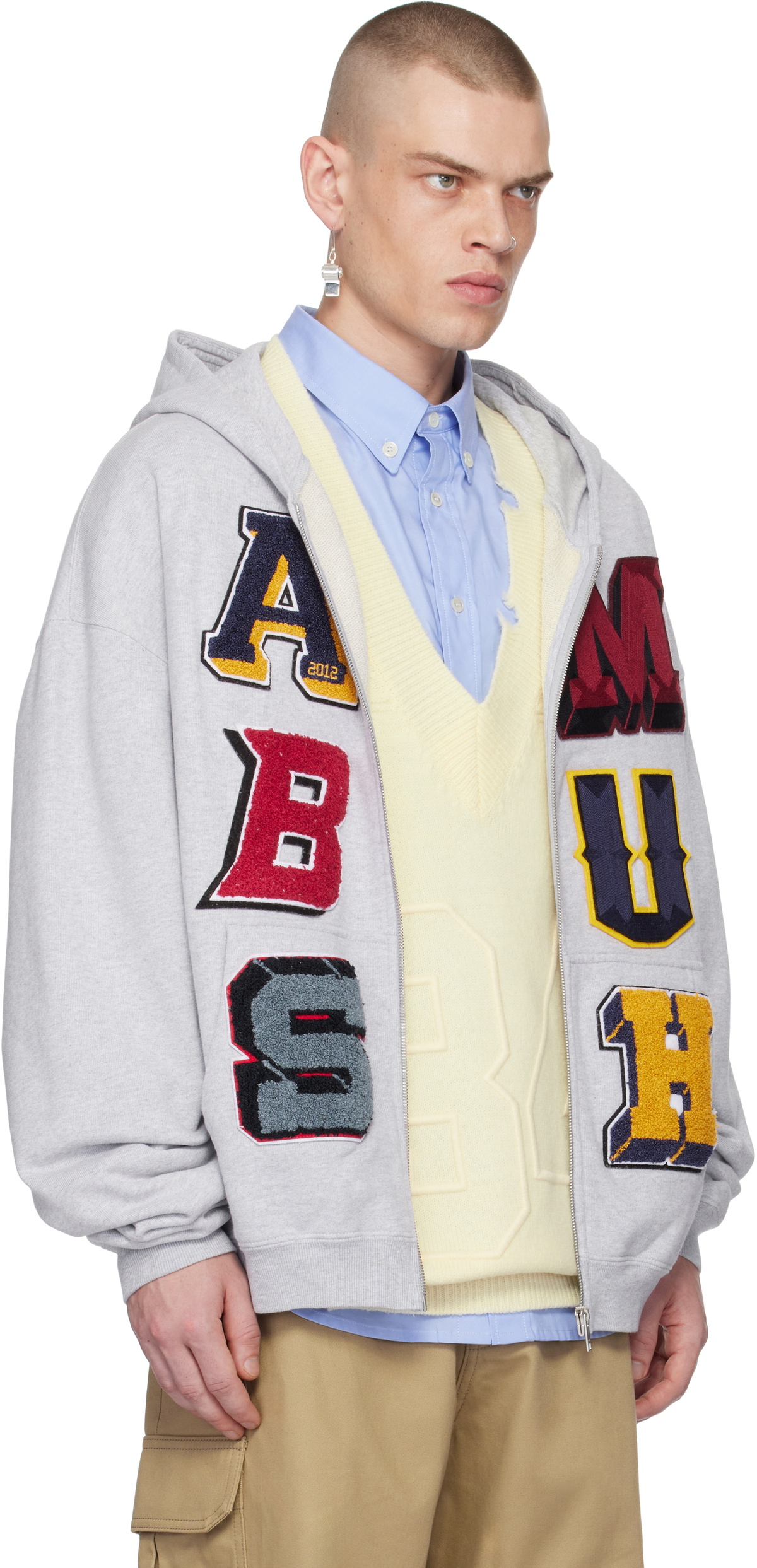 AMBUSH Gray Zip Up Hoodie Ambush
