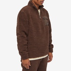 Daily Paper Men's Nedeemo Quarter Zip Sherpa Fleece in Hot Fudge Brown