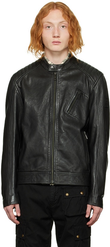Photo: Belstaff Black V Racer Leather Jacket