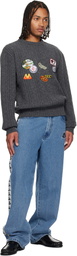 Carne Bollente Gray Patchwork Love Affair Sweater