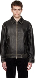 Dunst Black Faded Leather Jacket