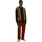 WACKO MARIA Black and Brown Leopard Polo Cardigan