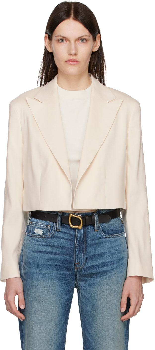 Frame OffWhite Linen Blazer Frame Denim