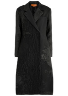 Stine Goya Panelled Metallic Cloque Coat Black