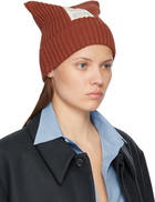 Acne Studios Red Ribbed Beanie