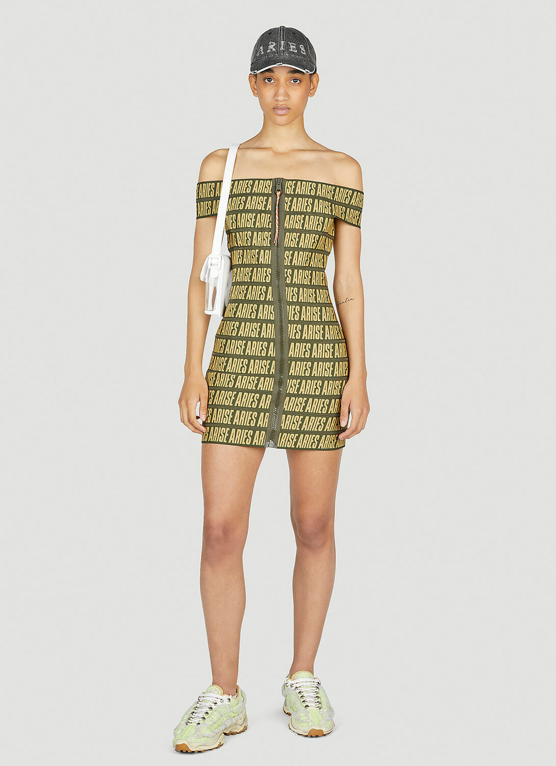 Aries Press Gothic Logo Mini Dress