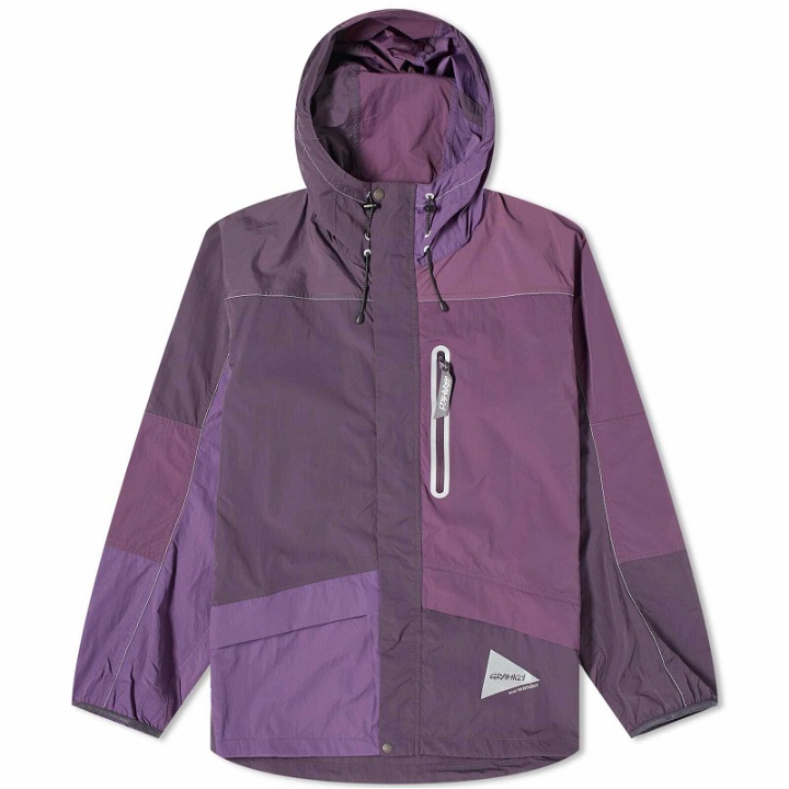 Photo: Gramicci Men's x And Wander Patchwork Wind Jacket in Multi Purple