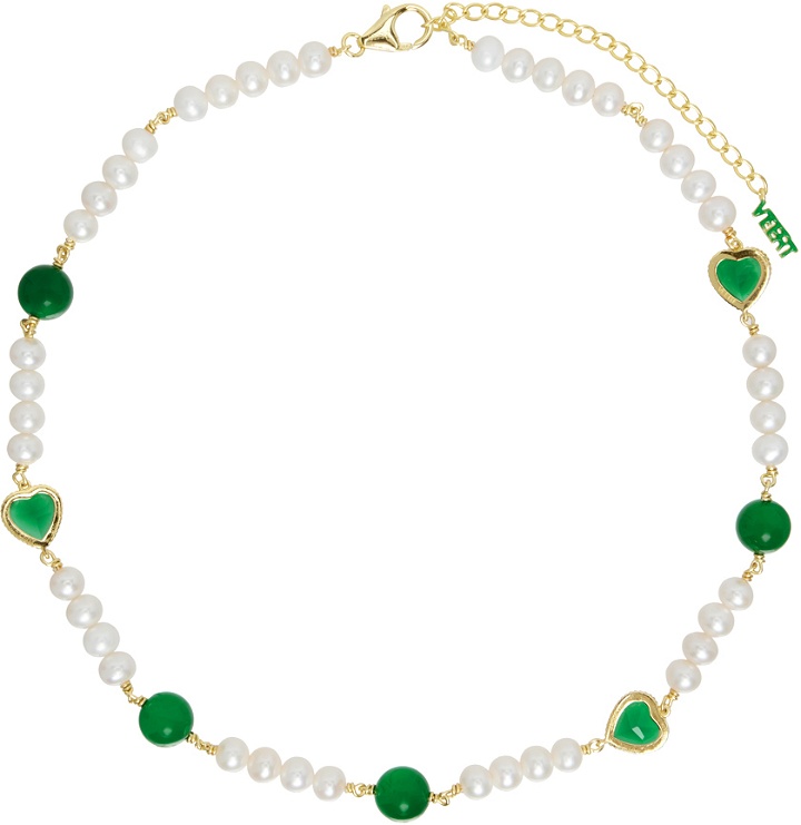 Photo: VEERT Gold & Green Pearl Necklace