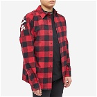 Palm Angels Men's Curved Logo Overshirt in Red/White