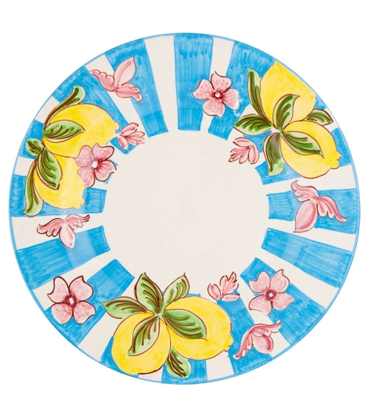 Photo: Dolce&Gabbana Casa Taormina striped ceramic dessert plate