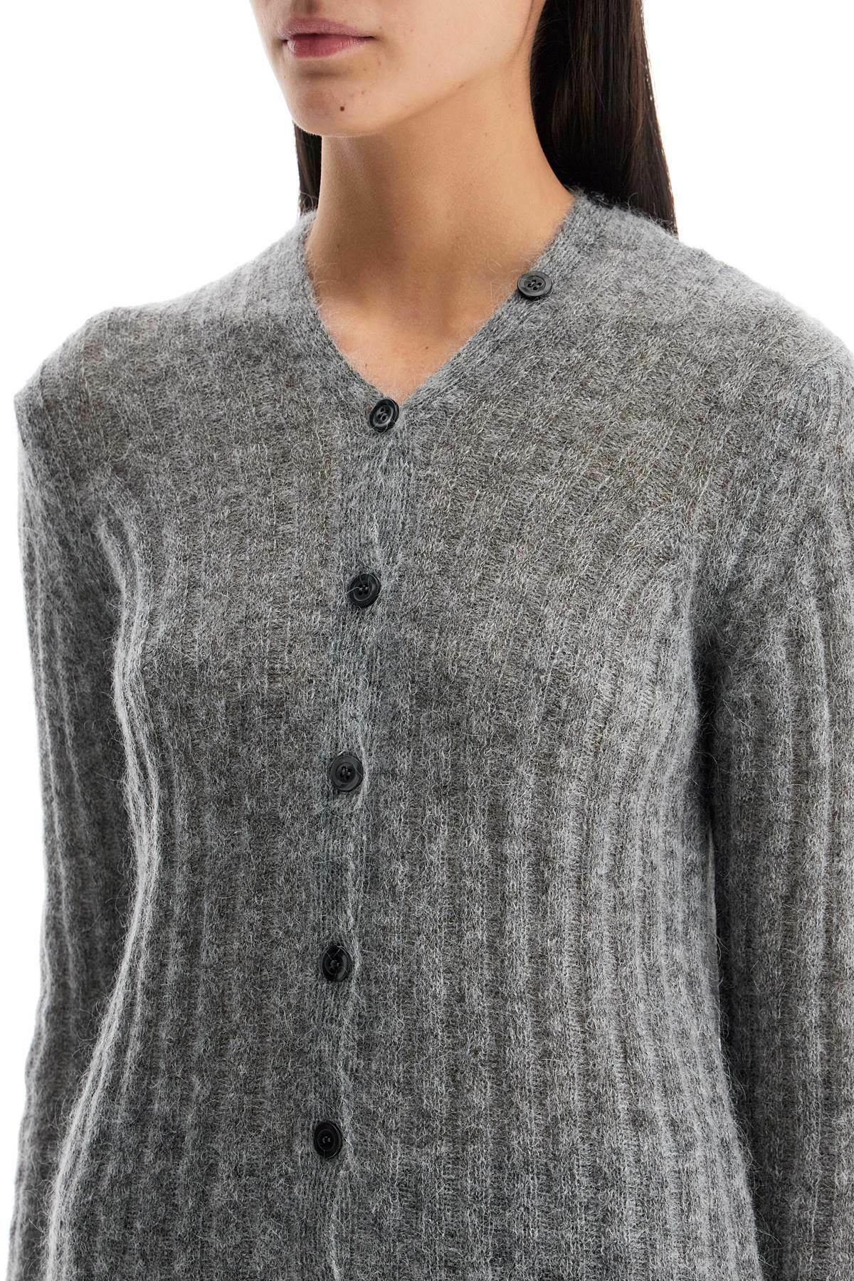 Paloma Wool Naorリブニット2Wayボタンカーディガン NAOR-Grey reversible ribbed knit sweater – Paloma Wool