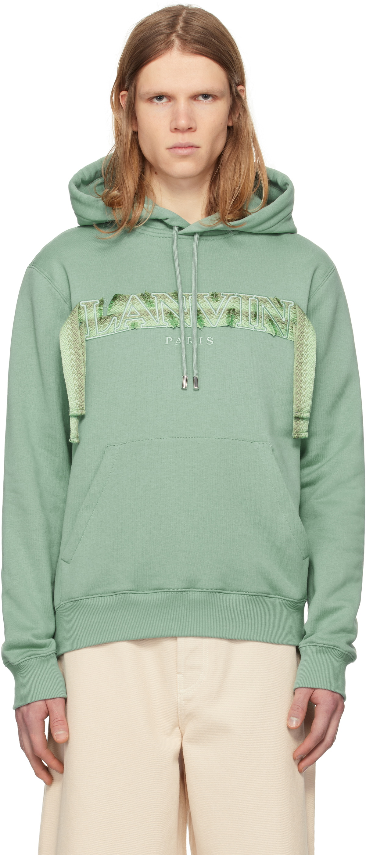 Lanvin Green Curb Lace Hoodie