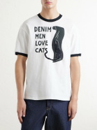 KAPITAL - Embellished Printed Cotton-Jersey T-Shirt - White