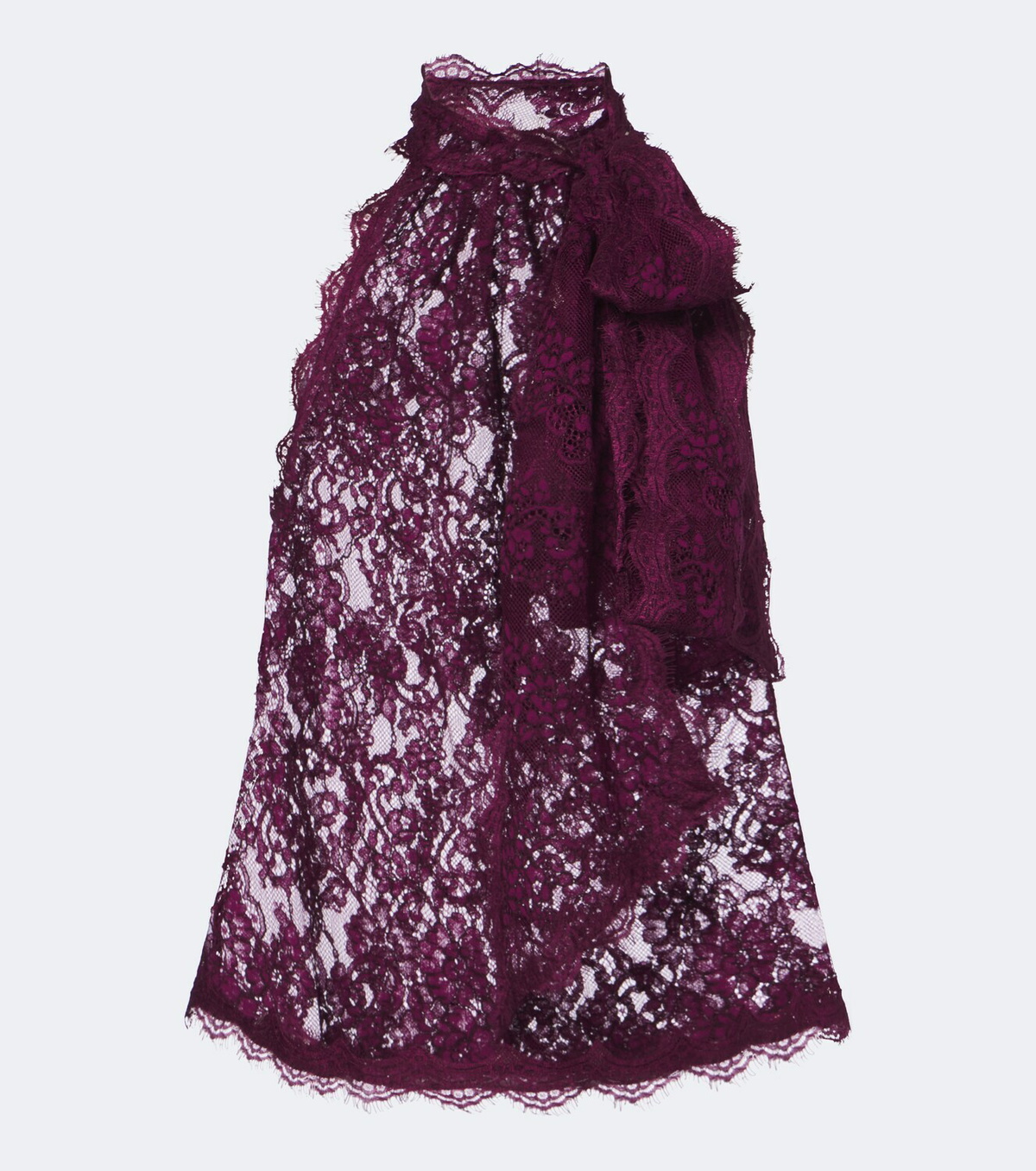 Retrofête Sigma sheer tie-neck lace top
