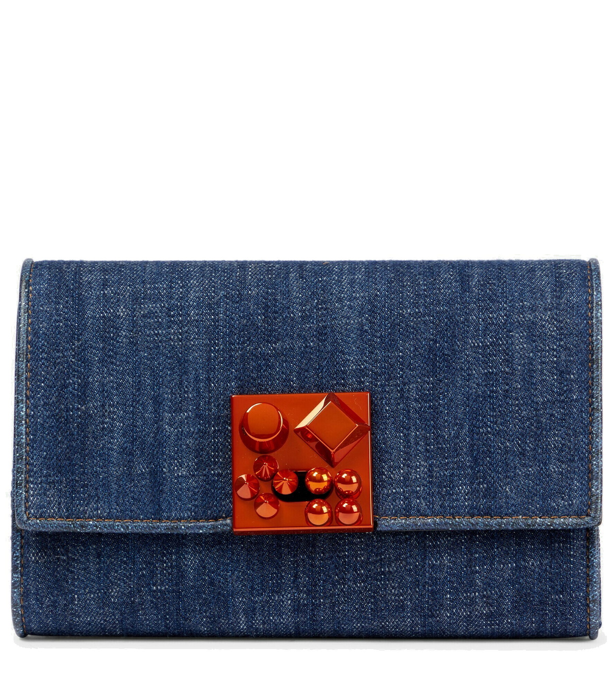 【関税送料込】ルブタン Carasky leather clutch ブラック Christian Louboutin - Carasky denim and leather clutch