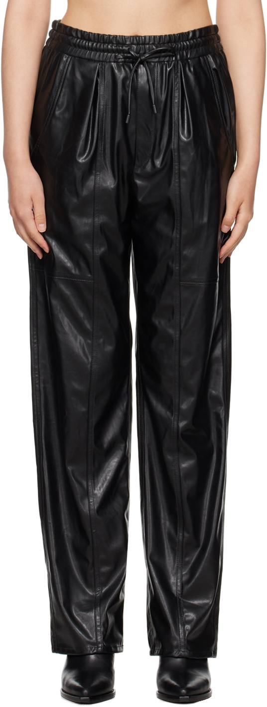 Isabel Marant Etoile Black Brina Faux-Leather Trousers Isabel Marant Etoile