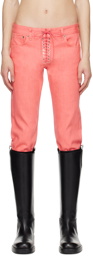 Ludovic de Saint Sernin Pink Lace-Up Jeans