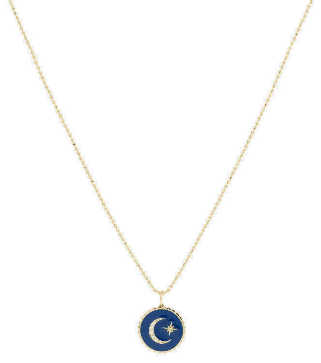Photo: Sydney Evan Celestial Medallion 14kt gold chain necklace with diamonds