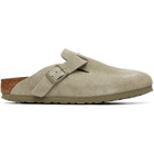 Birkenstock Khaki Narrow Boston Suede Leather Loafers