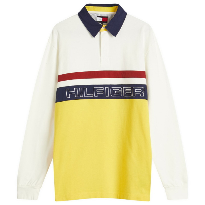 Photo: Tommy Jeans Men's Gi Sailing Rugby Polo in Yellow