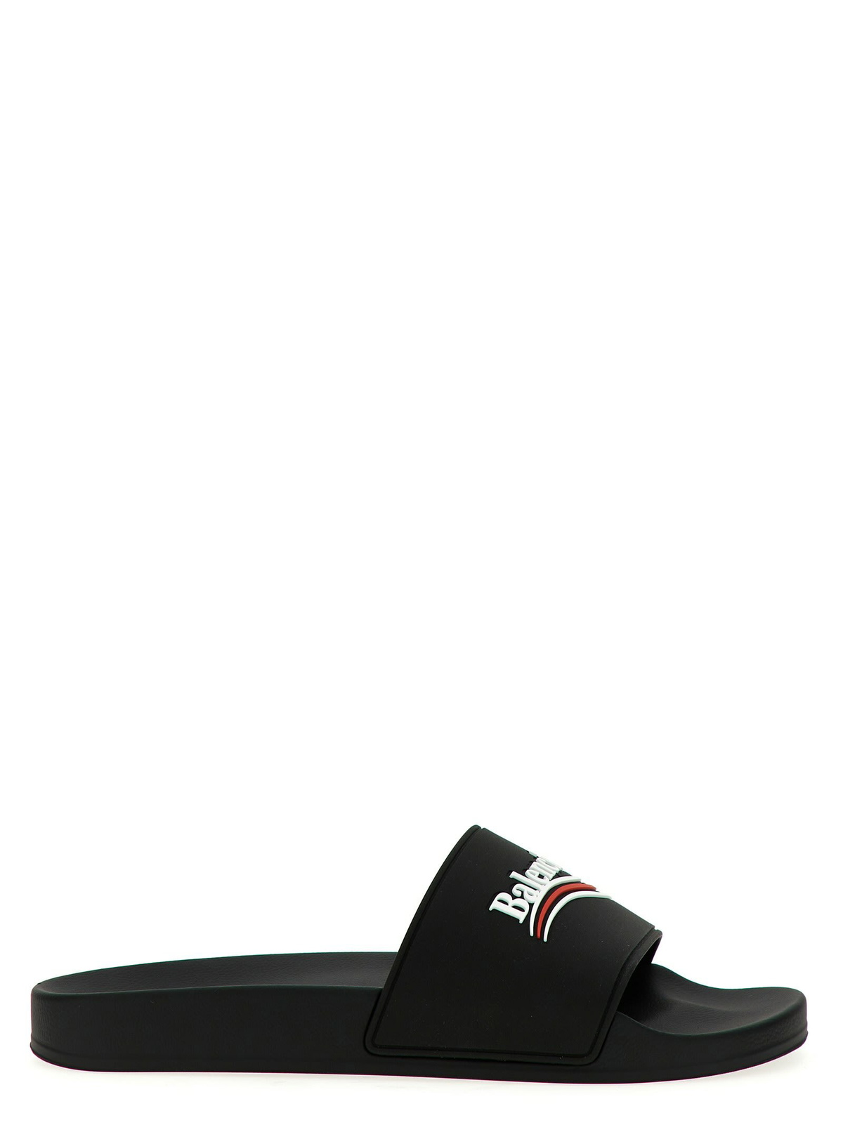 【BALENCIAGA】ライズBBレザープラットフォームスライド Balenciaga Rise BB leather platform slides Balenciaga